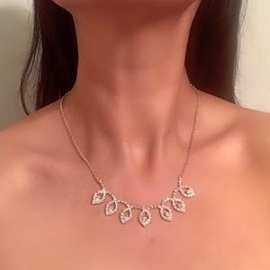 Elegant Crystal Semi-V Necklace
